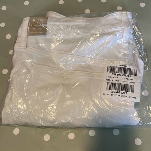 Madewell Plus Stovepipe Jeans NE624 Pure White 18W - Picture 6 of 6